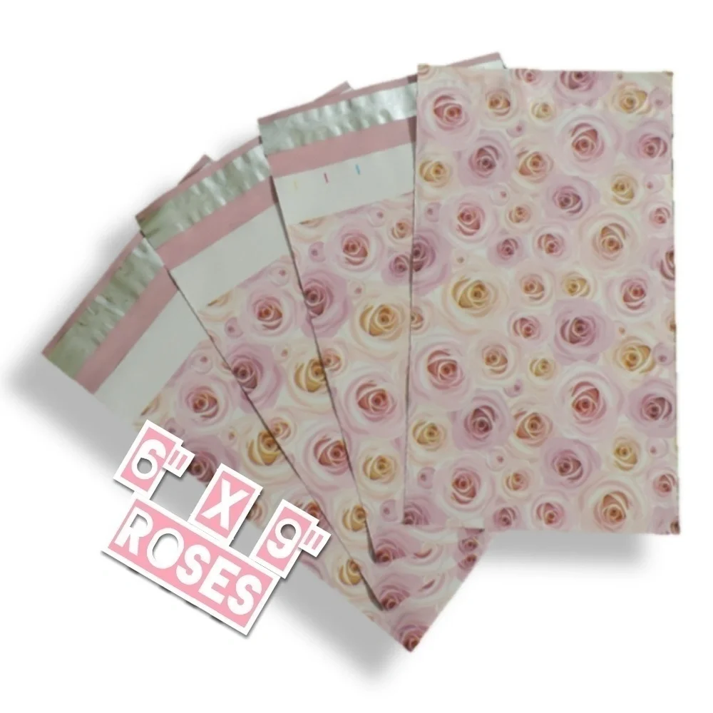 100 Poly Mailers 6x9 Roses